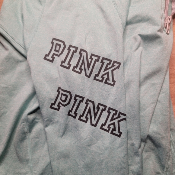 Victoria Secret PINK swear teal pull over sweatshirt size s/p - Picture 2 of 4